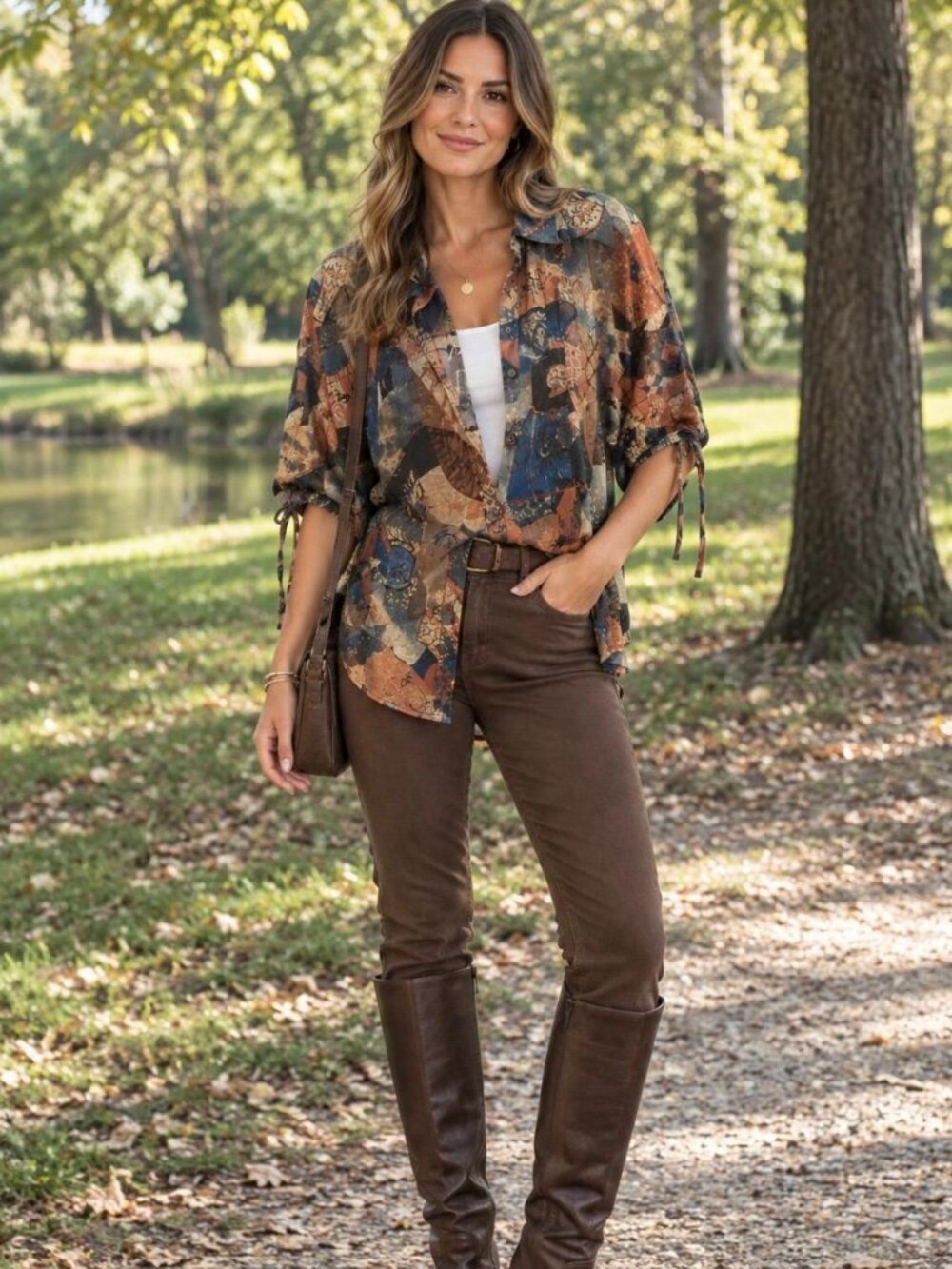 Pretty Angel Boho-chick Autumn Colored Blouse NWT size S